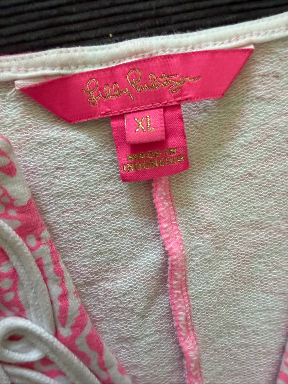 Lilly Pulitzer Pink and White Sleeveless Printed Tank with Embroidered Trim - Picture 2 of 2
